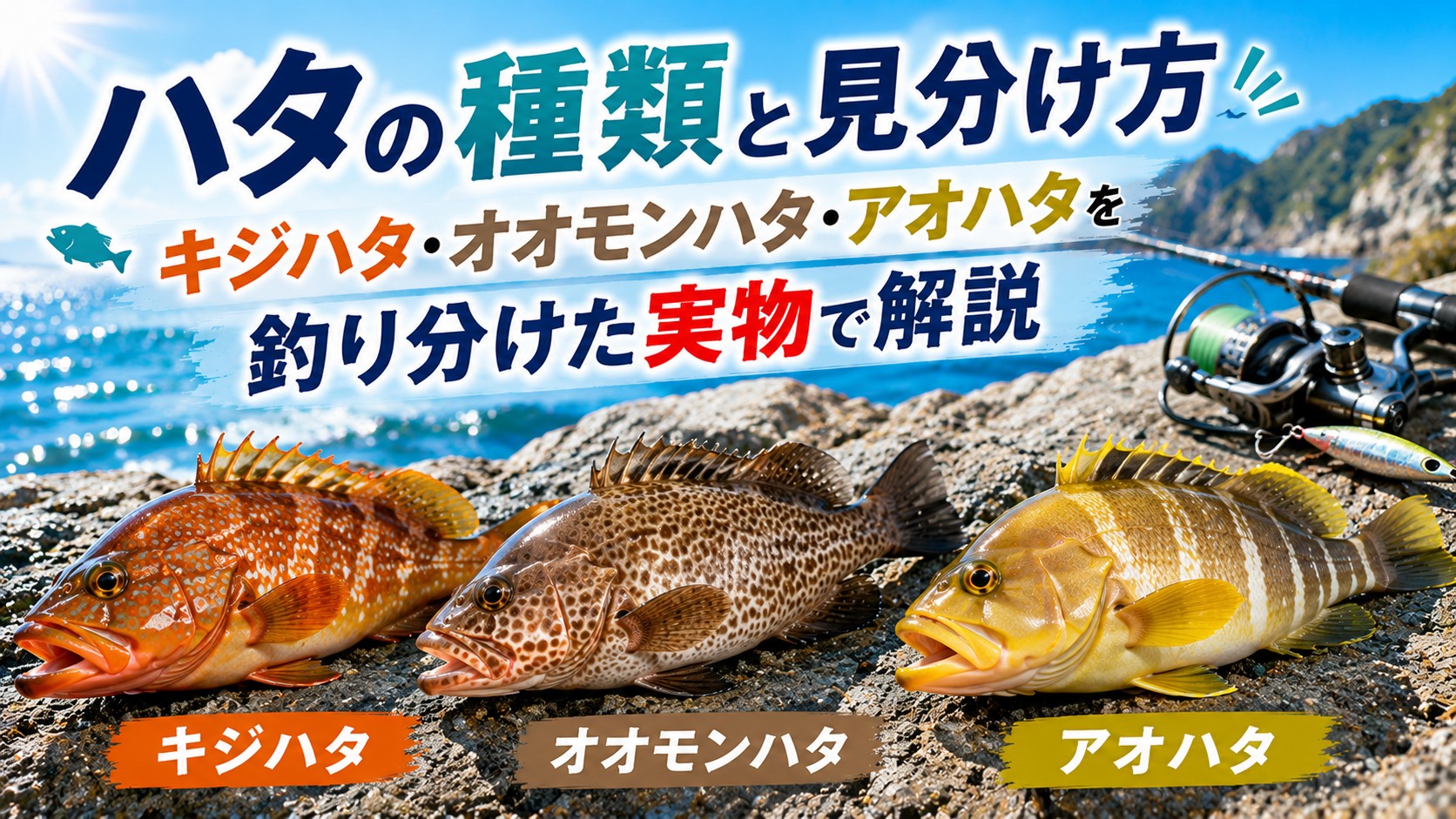 ハタの種類と見分け方を解説する記事のアイキャッチ